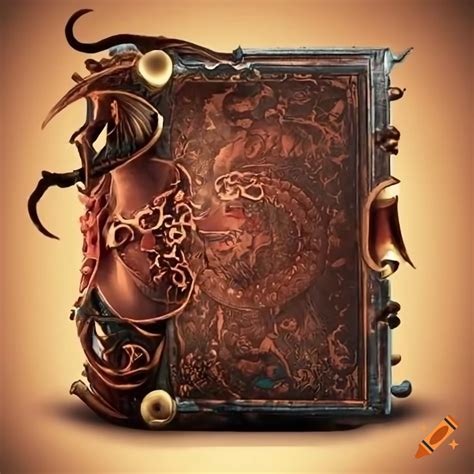 Digital artwork of a grimoire on Craiyon