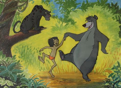 Drawing Of Baloo,Mowgli And Bagheera