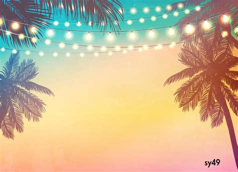 Summer Photography Background Decorative Holiday Lights Beach Party ...