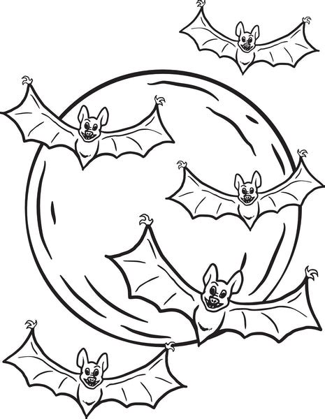 FREE Printable Halloween Bats Coloring Page for Kids #1 – SupplyMe