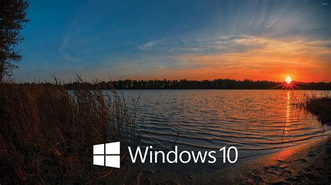 Download Windows 10 White Text Logo In The Sunset Wallpaper - Windows ...