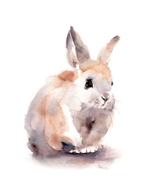 Bunny watercolor art print, little rabbit fine art print, nursery wall ...