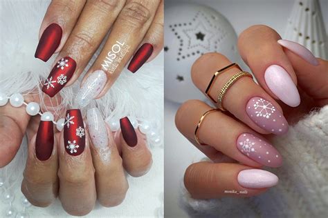 21 Cute and Simple Snowflake Nail Ideas for Christmas 2021 | FAYD