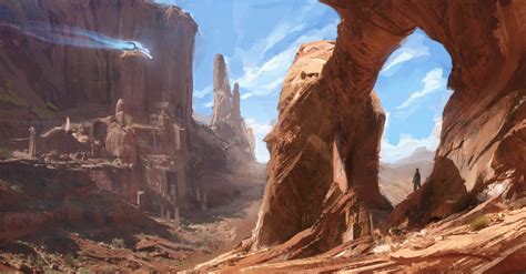 ArtStation - Desert exploration, Elie Gomez | Paysage lugubre, Paysage ...