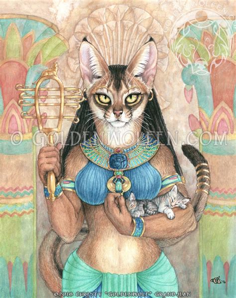 Bastet Egyptian Cat Goddess Print - Etsy