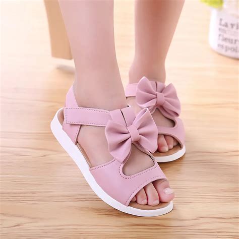 Summer Kids Children Sandals Fashion Bowknot Girls Flat Pricness Shoes ...