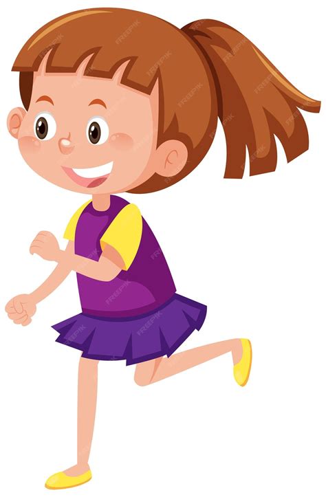 Premium Vector | Cartoon girl in walking posture