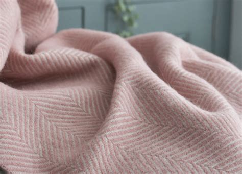 Dusky Pink Herringbone Armchair Throw - The British Blanket Company