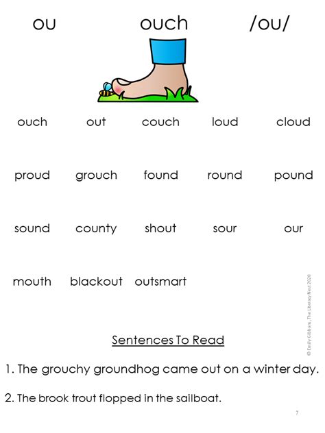 Diphthongs OU Multisensory Phonics Practice Orton-Gillingham Approach ...