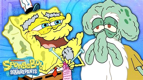 Nyeh Squidward 👴 8 Times SpongeBob Became Old and Elderly - YouTube