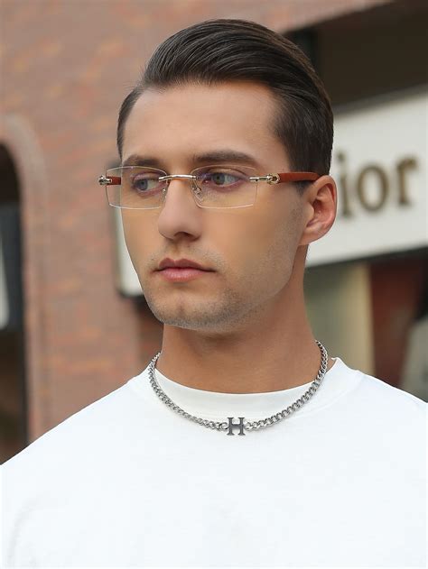 Men Square Rimless Eyeglasses | Eyeglasses men fashion, Men eyeglasses ...