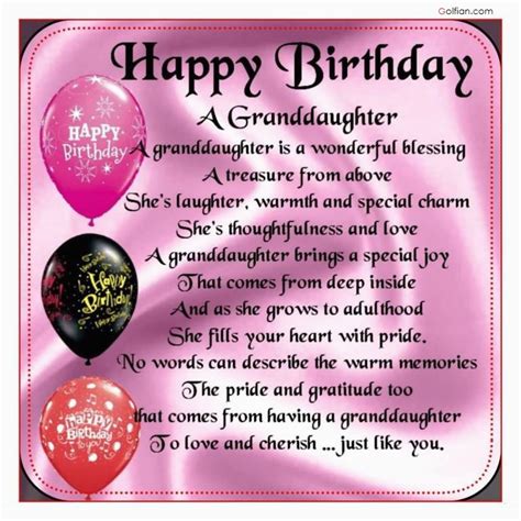 Granddaughter 1st Birthday Card Verses 65 Popular Birthday Wishes for ...