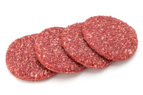 Raw Fresh Hamburger Meat Isolated on White. Stock Photo - Image of ...