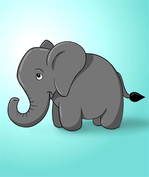 Draw A Cartoon Elephant