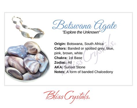 BOTSWANA AGATE Crystal Information Card Double Sided HC144 - Etsy UK