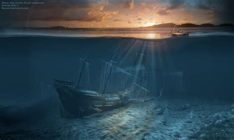 Ghost ship series: Pirate shipwreck: surreal art-print, poster, book ...