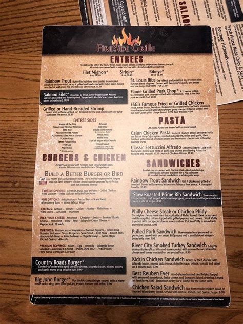 Menu at FireSide Grille steakhouse, Hurricane