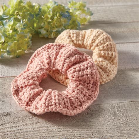 Loops & Threads® Crème Cotton™ Crochet Hair Scrunchie | Projects | Michaels