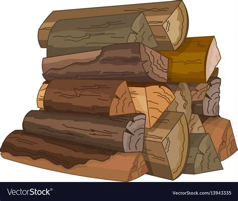 The logs of fire wood Royalty Free Vector Image | Campfire drawing ...