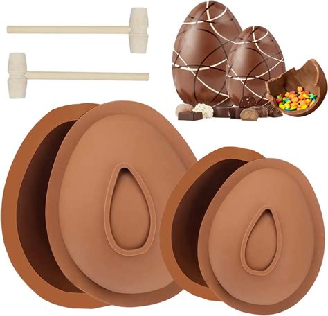 Amazon.com: Easter Egg Silicone Mold for Chocolate, 4PCS 3D Egg Shape ...