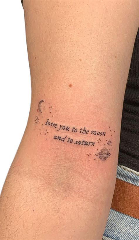 40 Meaningful Word Tattoos : Love You To The Moon and To Saturn I Take ...