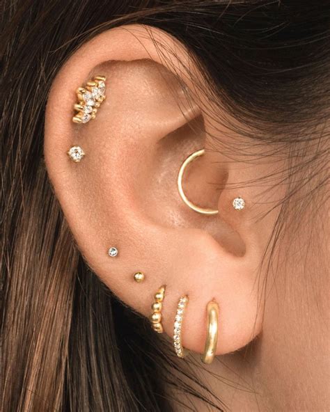 Gold Ear Piercing Jewellery | Cool ear piercings, Pretty ear piercings ...