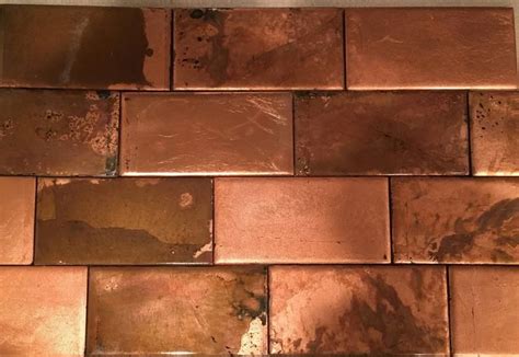 Copper Ceramic Tiles - Etsy | Copper tiles, Rustic kitchen backsplash ...