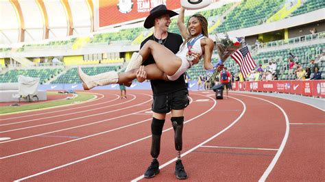 Meet Hunter Woodhall And Tara Davis, The Olympic Power Couple : NPR