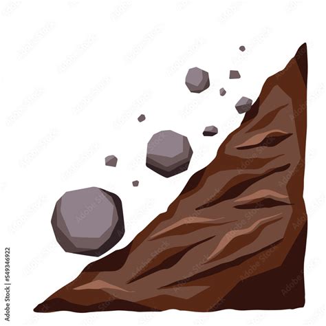 Landslide vector illustration drawing isolated on plain white ...