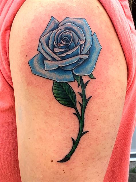 Blue Rose Flower Tattoo