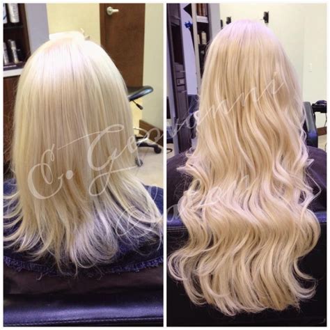 Before and After - Long blonde extensions using Great Lengths Hair ...