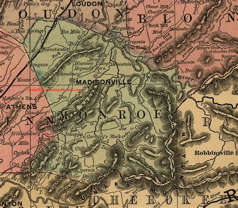 Monroe County, Tennessee 1888 Map