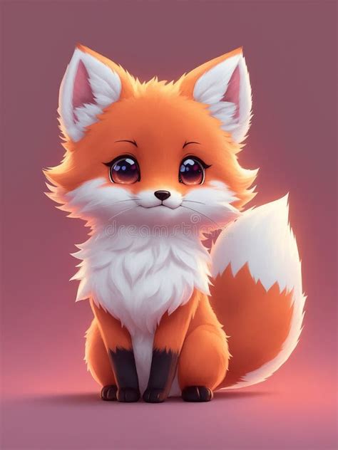 Cute Tiny Hyperrealistic Anime Fox from Pokemon. Generate Ai. Stock ...