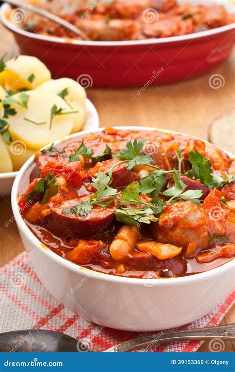 Sausage, Chorizo and Bean Stew Stock Photo - Image of food, chorizo ...