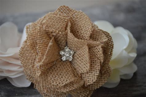 10 Burlap Fabric Flower 3 Burlap Flowers Fabric