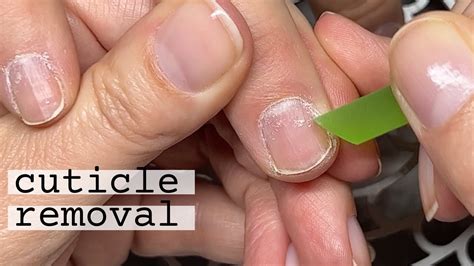 How to remove cuticle without soaking nails or a cuticle remover - YouTube