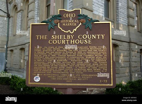 Shelby County Courthouse History marker in Sidney Ohio Stock Photo - Alamy