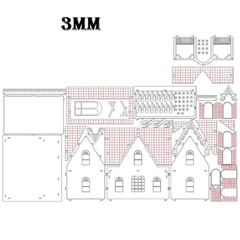 Wooden Miniature House Laser Cut CDR DXF File Free Download | Vecty