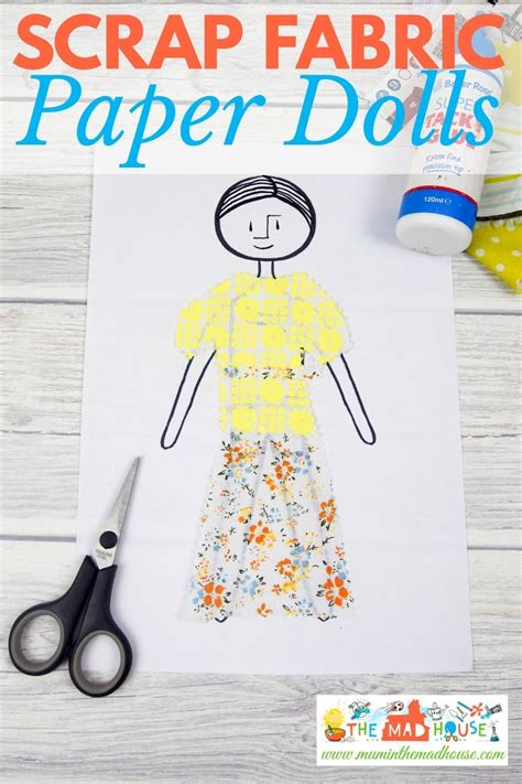 Scrap fabric paper dolls - Mum In The Madhouse