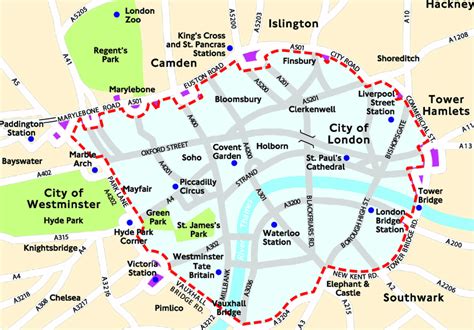 Map of Congestion Charge zone in central London by Transport for London ...