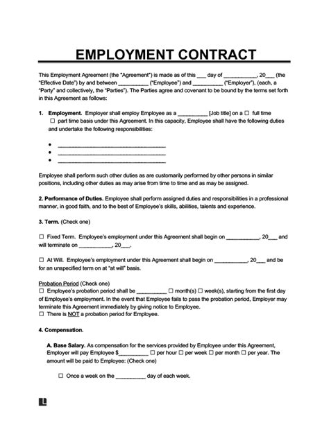 Free Missouri Employment Contract Templates | PDF & Word