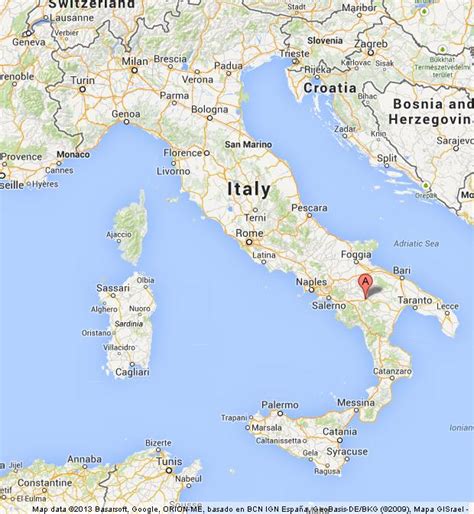 Potenza on Map of Italy