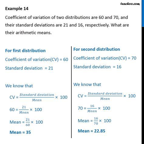 Question 2 - Coefficient of variation are 60, 70, standard