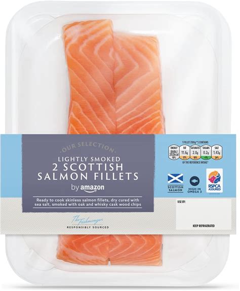 by Amazon Our Selection 2 Lightly Smoked Scottish Salmon Fillets, 240g ...