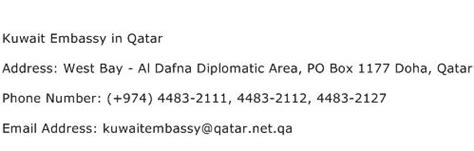 Kuwait Embassy in Qatar Address, Contact Number of Kuwait Embassy in Qatar