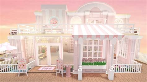 Bloxburg : Pink Cafe Tour & Speedbuild Part 1 | Pink cafe, Cafe house ...