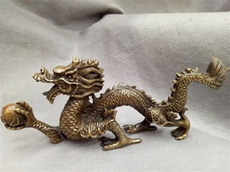 decorations for inch Home Decoration Chinese Brass Carved Dragon Statue ...