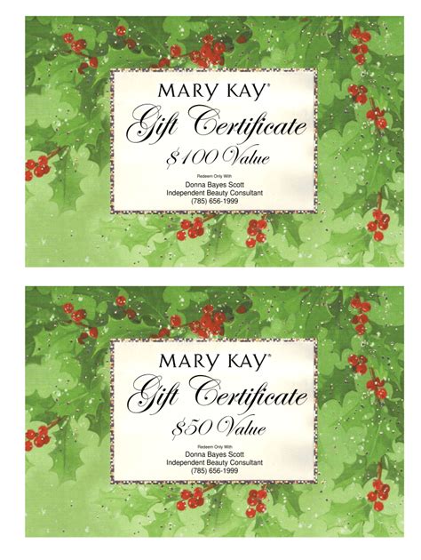 Mary Kay Gift Certificate - Fill Online, Printable, Fillable, Blank ...