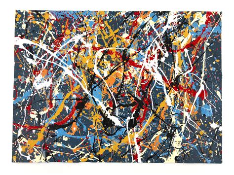 Sold Price: Jackson Pollock Style Splatter Acrylic on Paper - Invalid ...