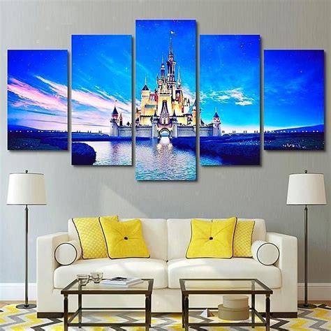 Disney Castle Cartoon Canvas Wall Art in 2020 | Disney wall art, Disney ...